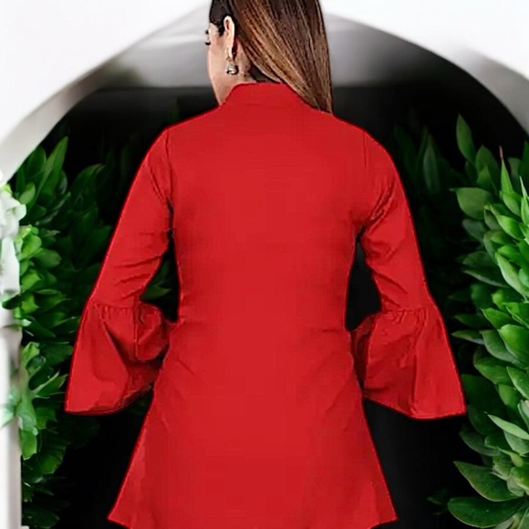 Midnight Velvet “Serena” Red High-Low Tunic - Picture 4 of 16